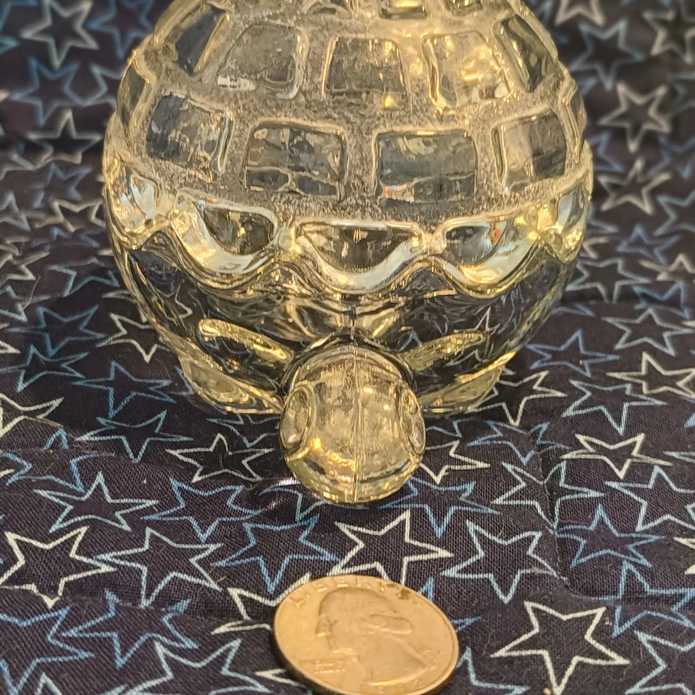 Glass Turtle jewelry Memento trinket holder
